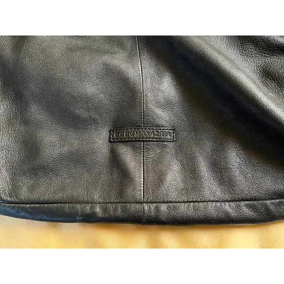 BCBGMAXAZRIA Black Leather Hobo Bag Extra Large Oversized Slouchy Tote VINTAGE - Picture 12 of 16
